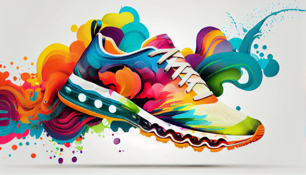 modern multi colored abstract sports shoe generated by ai